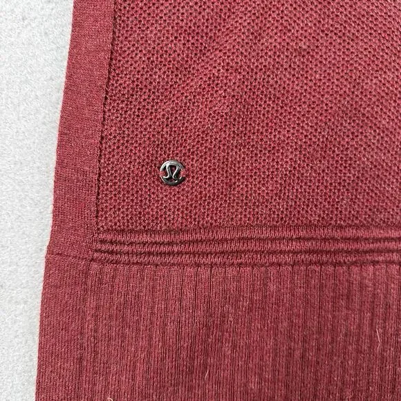 Lululemon Call Me Cozy Wrap Women’s OS Red Cotton Yak Blend Full Zip Sweater - Picture 15 of 16
